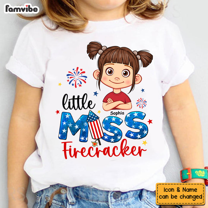 Personalized Gift for Granddaughter Little Miss Firecracker Kid T Shirt - Kid Hoodie - Kid Sweatshirt 33784 1