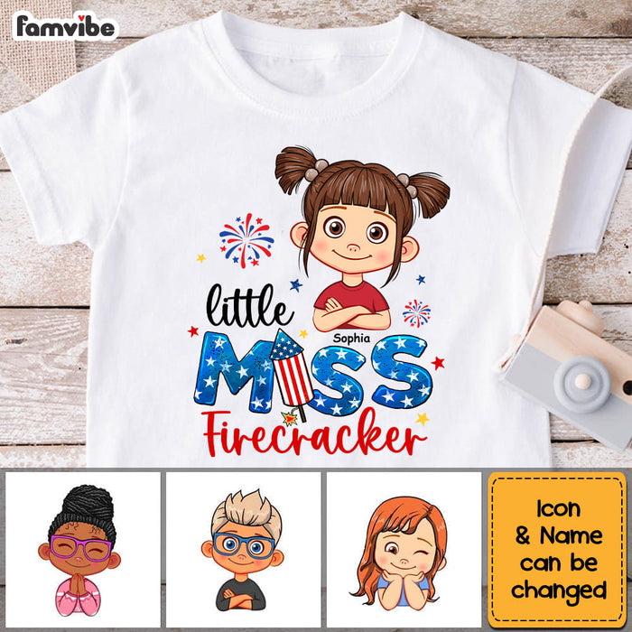 Personalized Gift for Granddaughter Little Miss Firecracker Kid T Shirt - Kid Hoodie - Kid Sweatshirt 33784 1