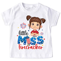 Personalized Gift for Granddaughter Little Miss Firecracker Kid T Shirt - Kid Hoodie - Kid Sweatshirt 33784 thumb 1