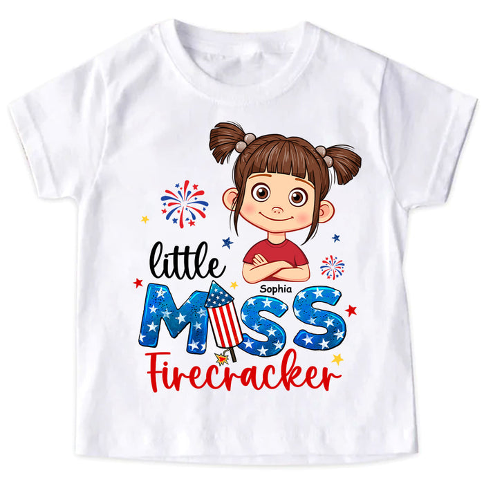Personalized Gift for Granddaughter Little Miss Firecracker Kid T Shirt - Kid Hoodie - Kid Sweatshirt 33784 1
