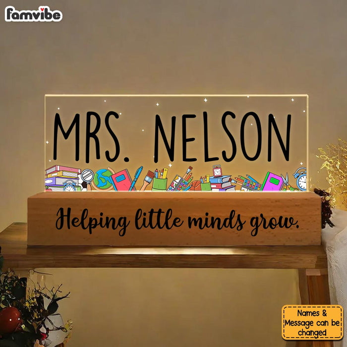 Personalized Gift For Teacher Back to School Acrylic Name Night Light 33785 1