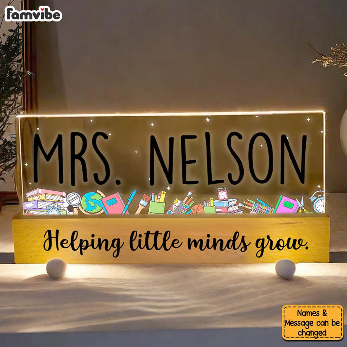 Personalized Gift For Teacher Back to School Acrylic Name Night Light 33785 1