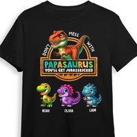 Personalized Gift For Grandpa Don't Mess With Papasaurus Shirt - Hoodie - Sweatshirt 33789 thumb 1