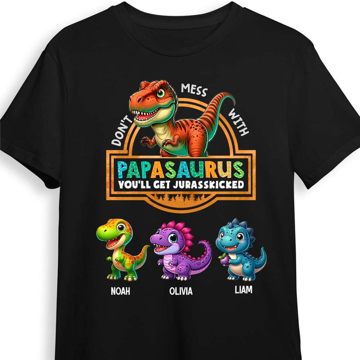 Personalized Gift For Grandpa Don't Mess With Papasaurus Shirt - Hoodie - Sweatshirt 33789 1
