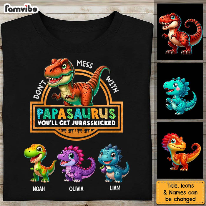 Personalized Gift For Grandpa Don't Mess With Papasaurus Shirt - Hoodie - Sweatshirt 33789 1