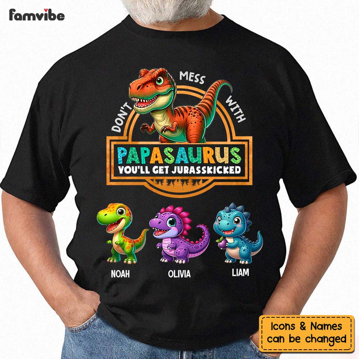 Personalized Gift For Grandpa Don't Mess With Papasaurus Shirt - Hoodie - Sweatshirt 33789 1