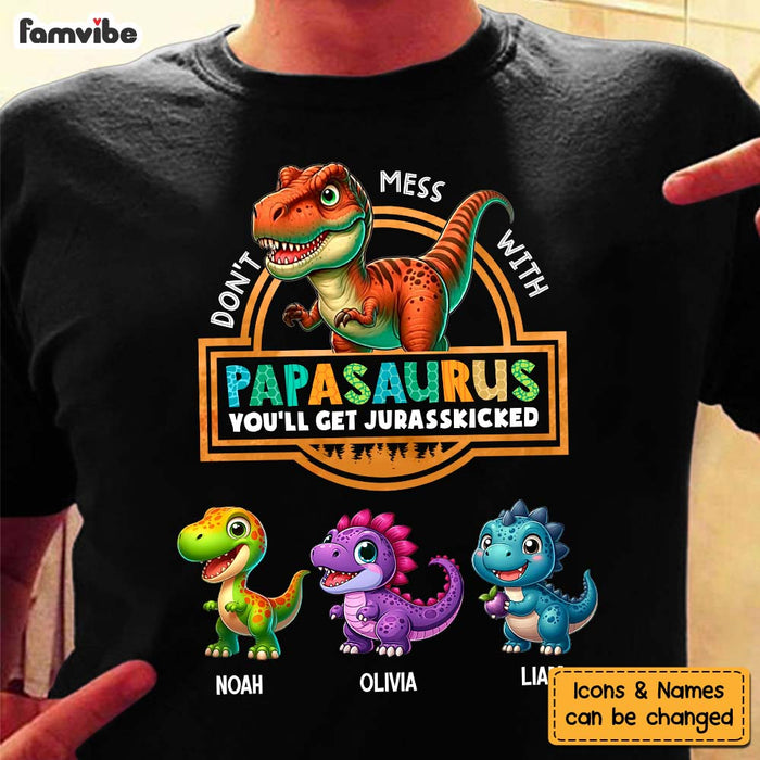 Personalized Gift For Grandpa Don't Mess With Papasaurus Shirt - Hoodie - Sweatshirt 33789 1