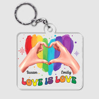 Personalized Gift For Couple Love Is Love Acrylic Keychain 33793 thumb 1