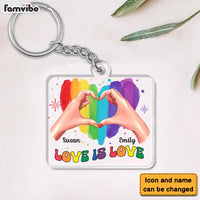 Personalized Gift For Couple Love Is Love Acrylic Keychain 33793 thumb 1