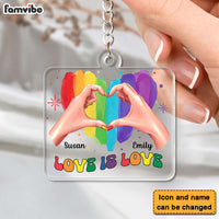 Personalized Gift For Couple Love Is Love Acrylic Keychain 33793 thumb 1