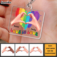 Personalized Gift For Couple Love Is Love Acrylic Keychain 33793 thumb 1