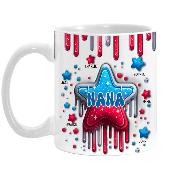 Personalized For Grandma 4TH Of July Nana With Cute Grandkids Mug 33794 1
