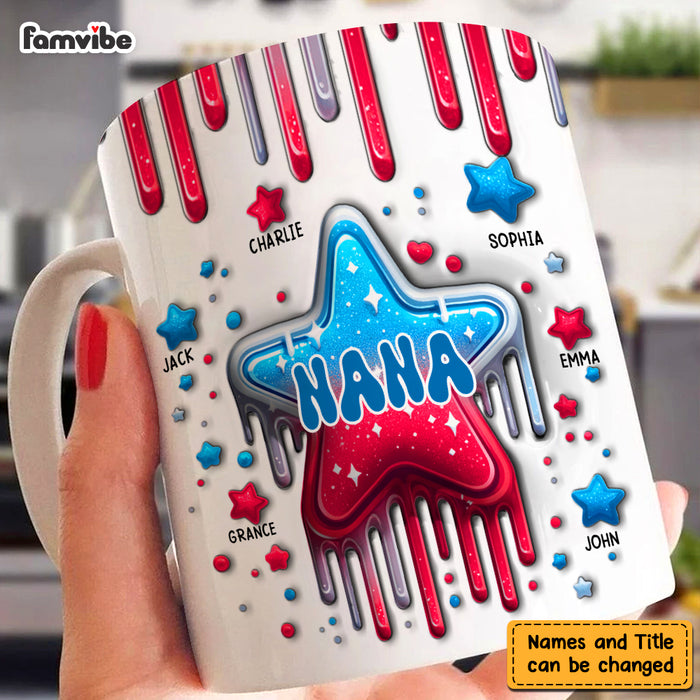 Personalized For Grandma 4TH Of July Nana With Cute Grandkids Mug 33794 1