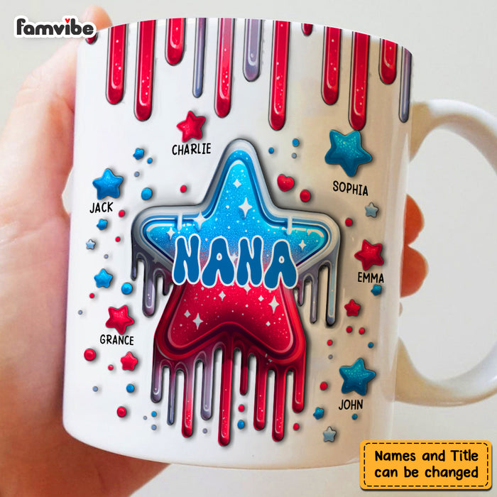 Personalized For Grandma 4TH Of July Nana With Cute Grandkids Mug 33794 1