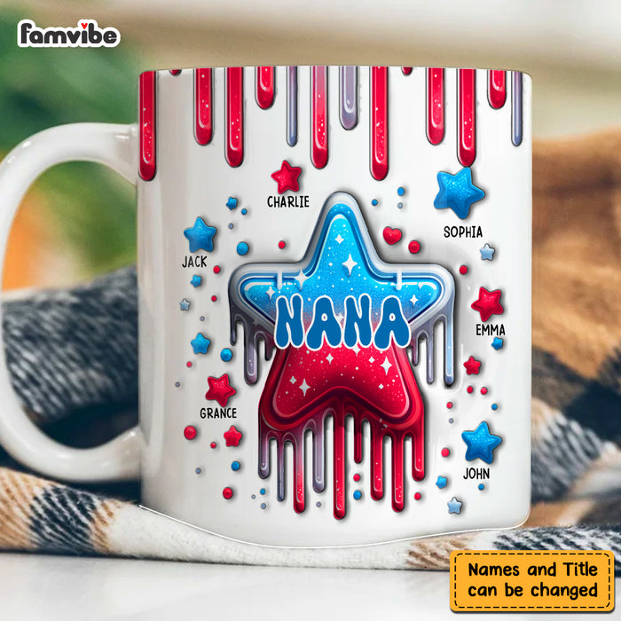 Personalized For Grandma 4TH Of July Nana With Cute Grandkids Mug 33794 1