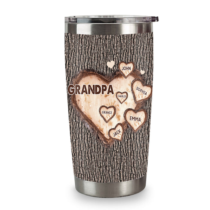 Personalized For Grandpa Nana's Grandpa's Sweethearts Wood Pattern Full Printed Tumbler 33795 1