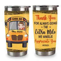 Personalized Gift for Bus Driver Back To School Steel Tumbler 33803 thumb 1