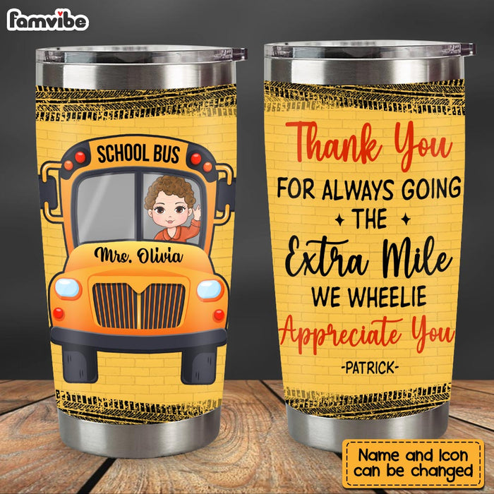 Personalized Gift for Bus Driver Back To School Steel Tumbler 33803 1