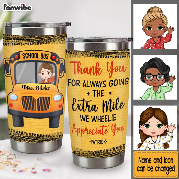Personalized Gift for Bus Driver Back To School Steel Tumbler 33803 1
