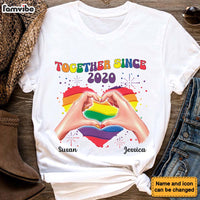 Personalized Gift For Couple Together Since Rainbow Shirt - Hoodie - Sweatshirt 33808 thumb 1