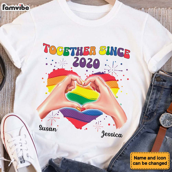 Personalized Gift For Couple Together Since Rainbow Shirt - Hoodie - Sweatshirt 33808 1