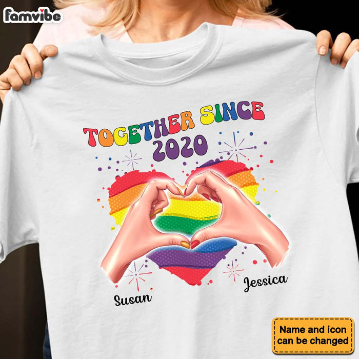 Personalized Gift For Couple Together Since Rainbow Shirt - Hoodie - Sweatshirt 33808 1