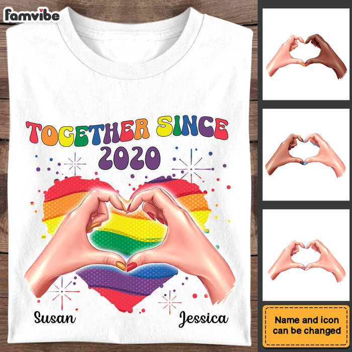 Personalized Gift For Couple Together Since Rainbow Shirt - Hoodie - Sweatshirt 33808 1