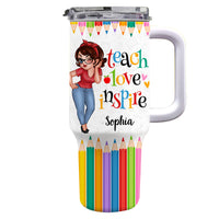 Personalized For Teacher Colorful Crayon Teacher Counselor Educator 40oz Tumbler With Straw 33809 thumb 1