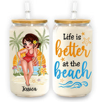 Personalized Life Is Better At The Beach Glass Can 33814 thumb 1
