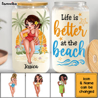 Personalized Life Is Better At The Beach Glass Can 33814 thumb 1
