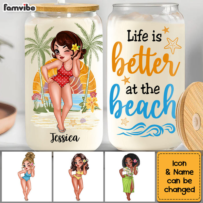 Personalized Life Is Better At The Beach Glass Can 33814 1