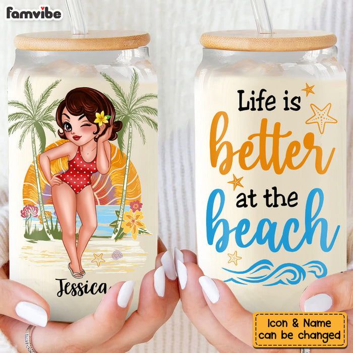Personalized Life Is Better At The Beach Glass Can 33814 1