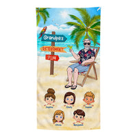 Personalized For Grandpa Dad My Retirement Plan Beach Towel 33819 thumb 1