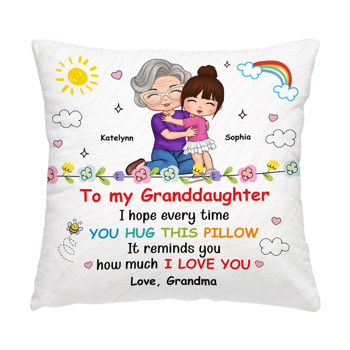 Personalized For Granddaughter Grandson Grandma Mom How Much I Love You Pillow 33825 1