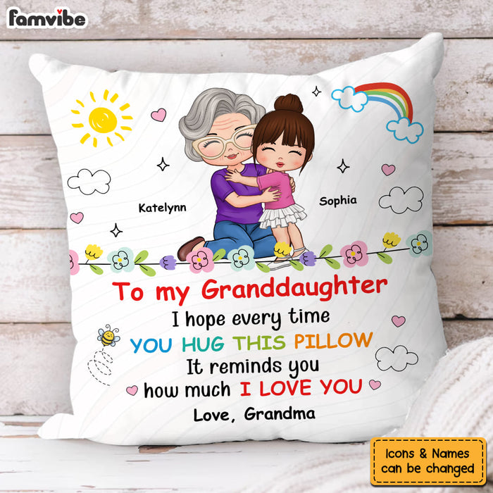 Personalized For Granddaughter Grandson Grandma Mom How Much I Love You Pillow 33825 1