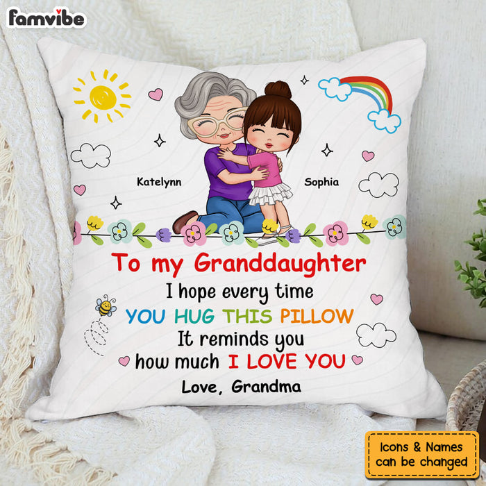 Personalized For Granddaughter Grandson Grandma Mom How Much I Love You Pillow 33825 1