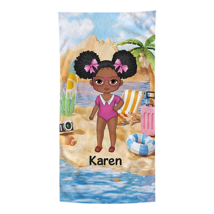 Personalized Summer Vacation Gift For Granddaughter Beach Towel 33828 1