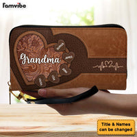 Personalized For Mom Grandma's Little Sweethearts Leather Long Wallet 33839 thumb 1