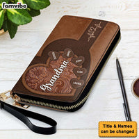 Personalized For Mom Grandma's Little Sweethearts Leather Long Wallet 33839 thumb 1