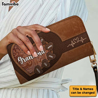 Personalized For Mom Grandma's Little Sweethearts Leather Long Wallet 33839 thumb 1