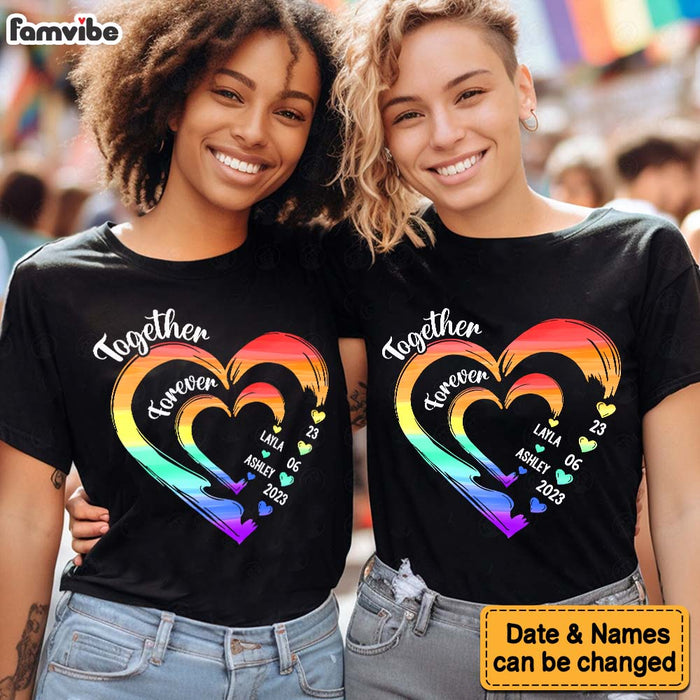 Personalized Together Forever Love Is Love Sweetheart Pride Couple Shirt - Hoodie - Sweatshirt 33841 1