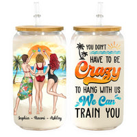 Personalized Gift For Friends Summer Vibes Hang Out With Us Glass Can 33850 thumb 1