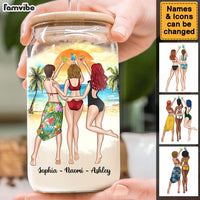 Personalized Gift For Friends Summer Vibes Hang Out With Us Glass Can 33850 thumb 1