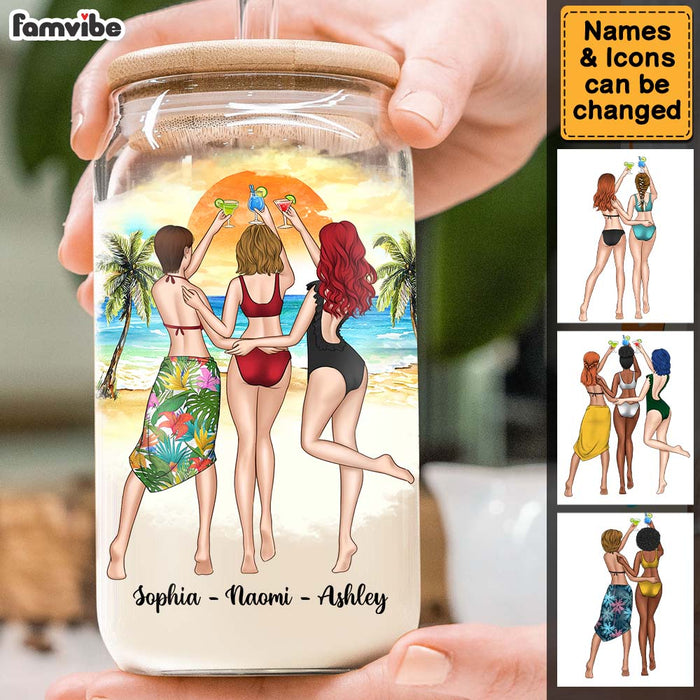 Personalized Gift For Friends Summer Vibes Hang Out With Us Glass Can 33850 1