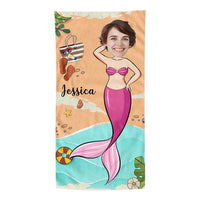 Personalized Summer Vibes Gifts Mermaid Beach Towel 33858 thumb 1
