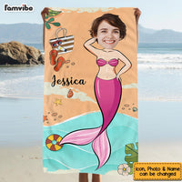 Personalized Summer Vibes Gifts Mermaid Beach Towel 33858 thumb 1