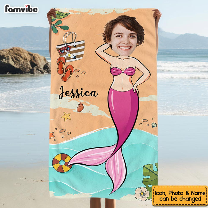 Personalized Summer Vibes Gifts Mermaid Beach Towel 33858 1