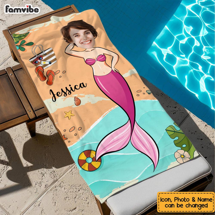 Personalized Summer Vibes Gifts Mermaid Beach Towel 33858 1