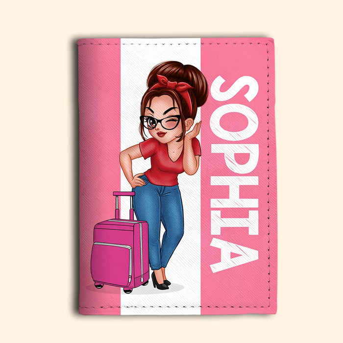 Personalized Woman Traveling Around The World Passport Cover 33871 1