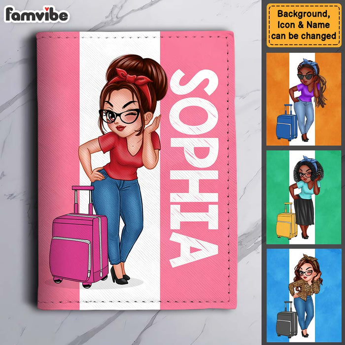 Personalized Woman Traveling Around The World Passport Cover 33871 1